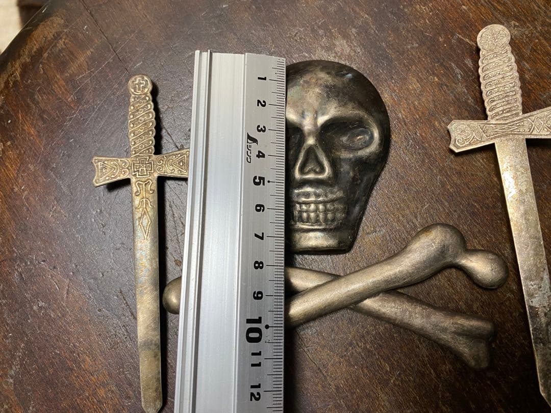 1800年後半フリーメイソン テンプラー スカル装飾 エプロン バイカー