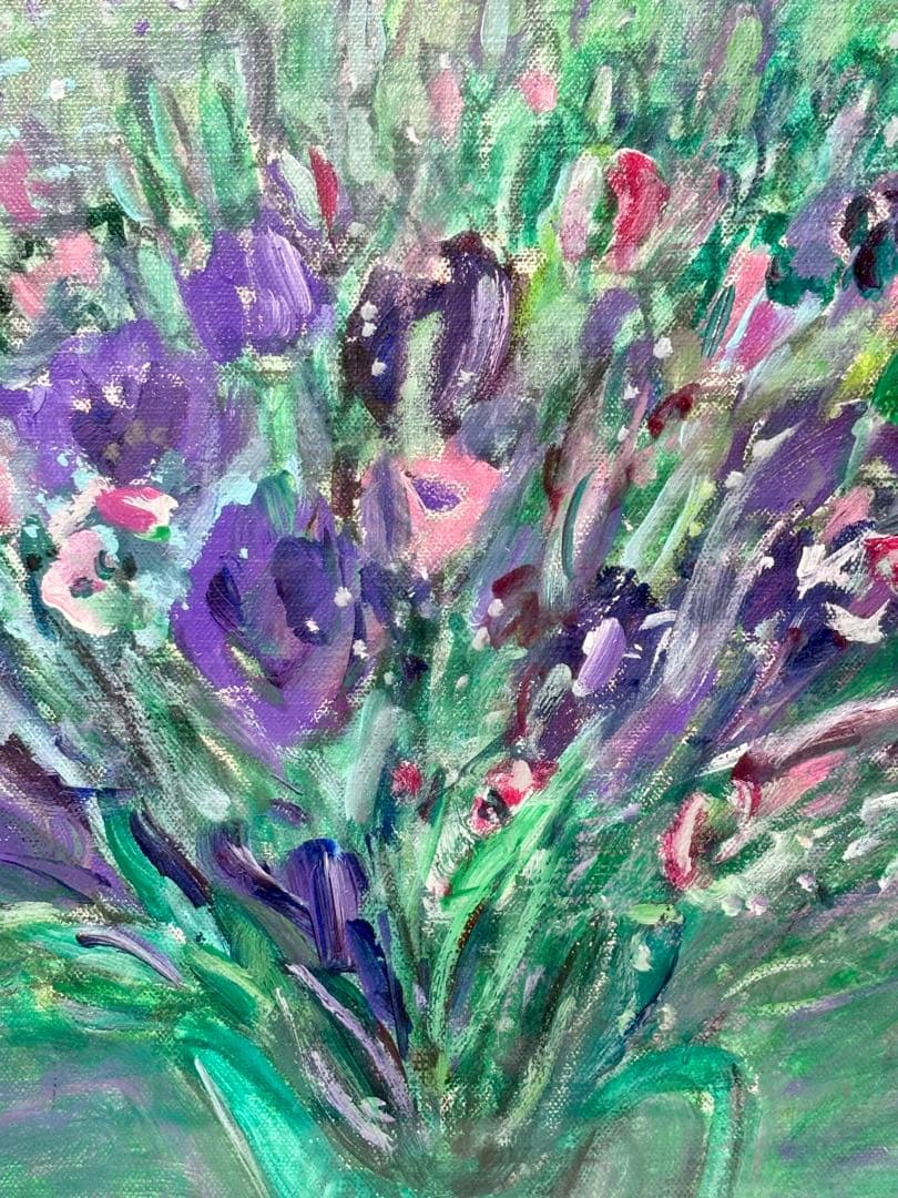 #小野州一「花の絵」原画作品（額装付き）