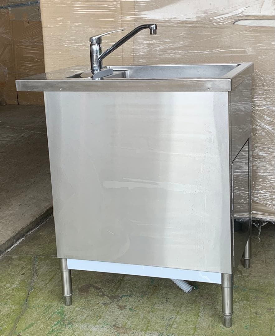 フジマック ステンレス製片扉付1槽シンク KAKUDAI 混合水栓付 ➁