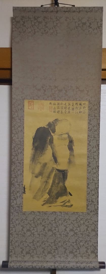 ご希望額まで値下げ～@中国宋時代の名作2本 『故宮院』晁補之・梁楷 印刷掛軸