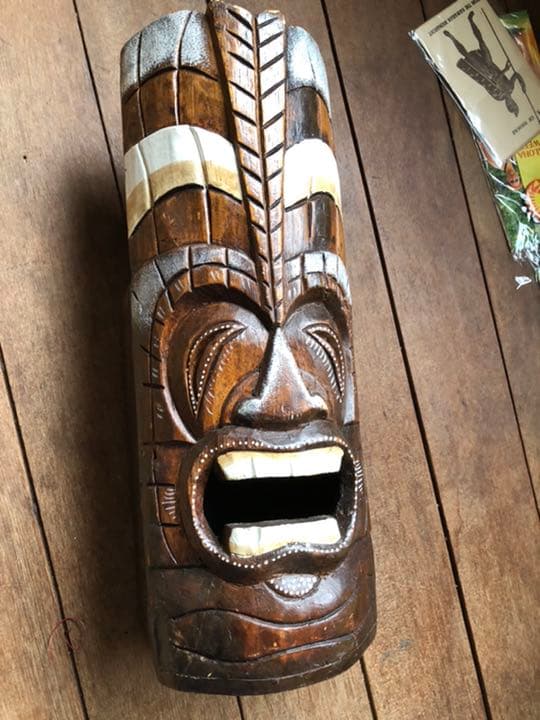 ハワイ　ハワイアン　ティキ　木彫り　オブジェ　置物　アロハ
