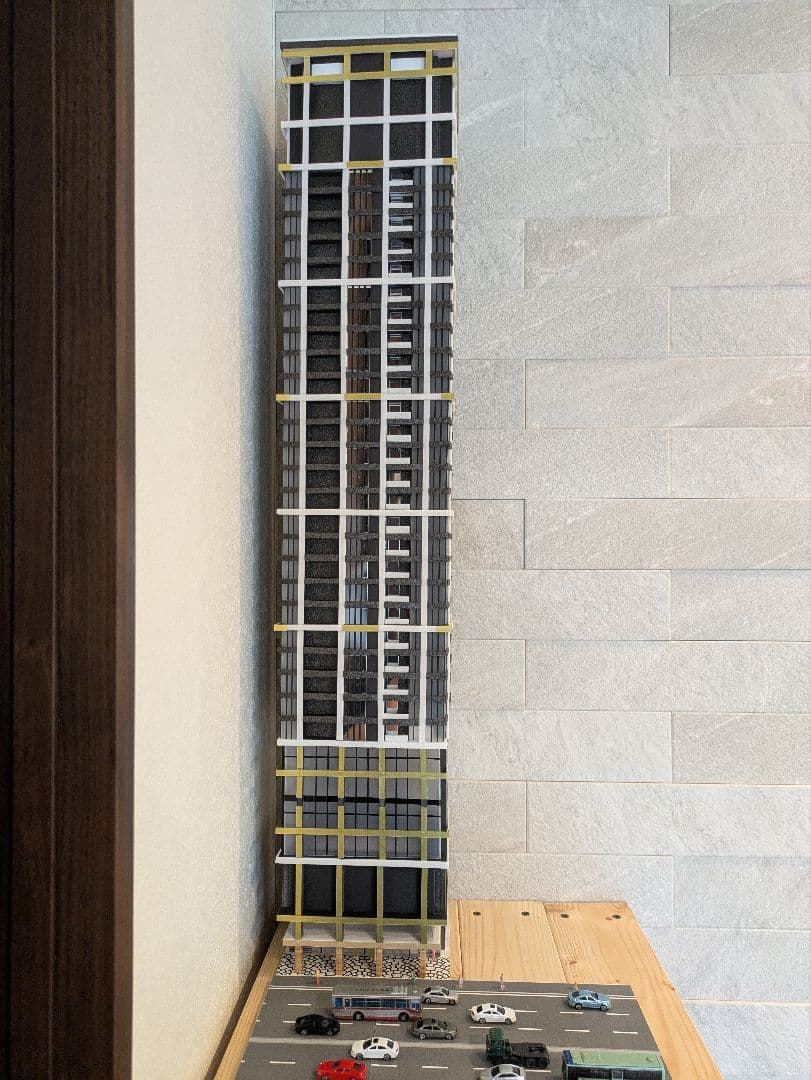 Nゲージ　自作ストラクチャー　超高層マンション　タワマン　ジオラマ