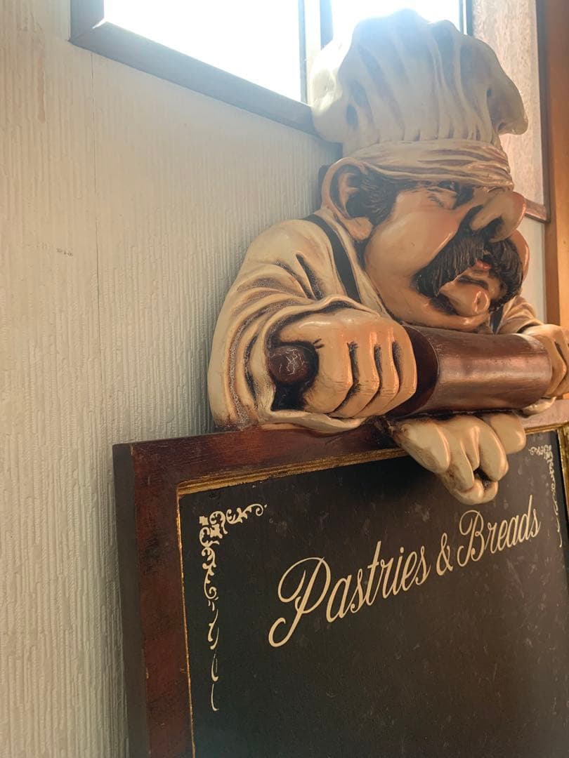 木彫り　メニューボード　黒板　アンティーク　シェフ　おじさん　激レア！　入手困難