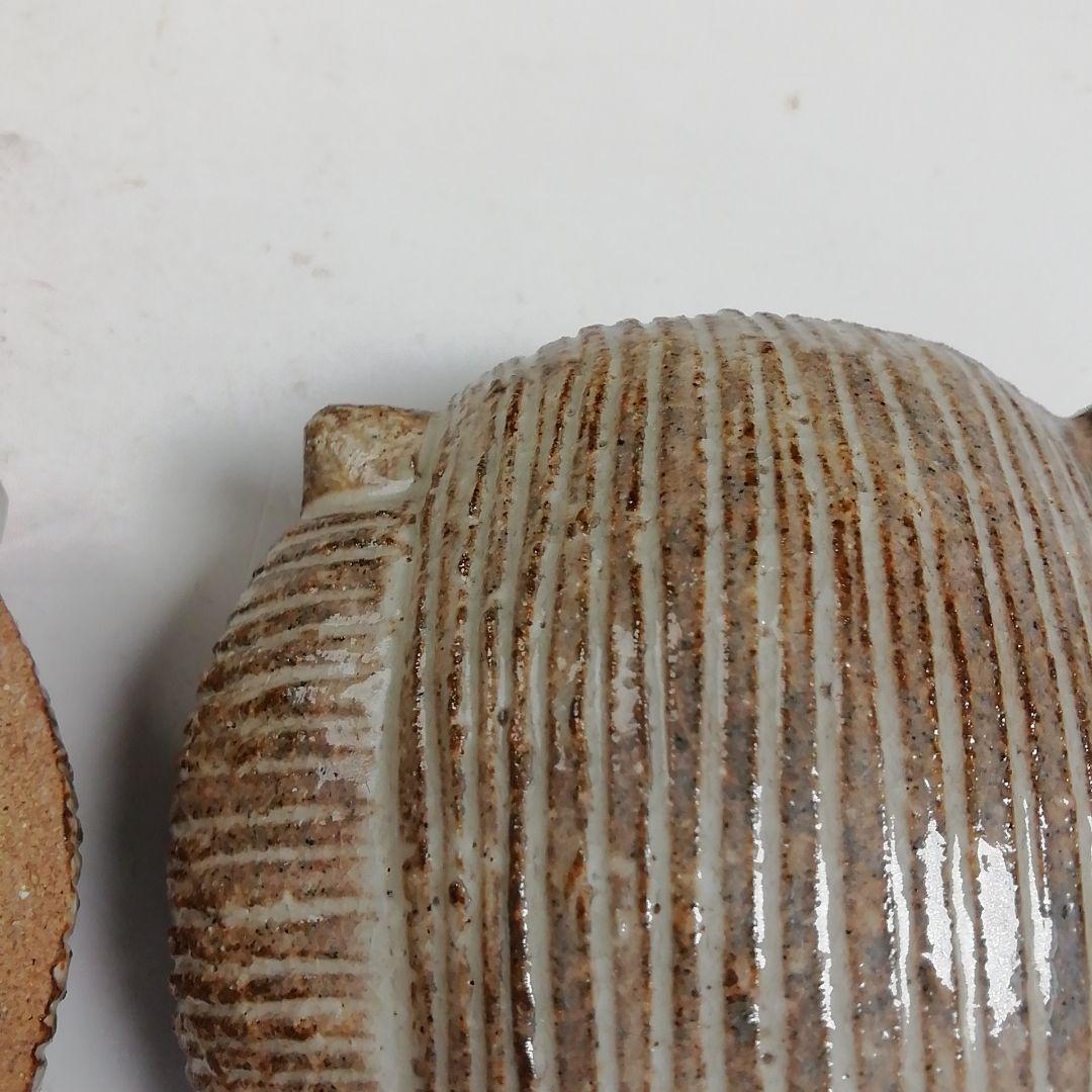 Ｗ９６　香合　『萩　糸巻　香合』『十二代　田原陶兵衛 造』　共箱　茶道具