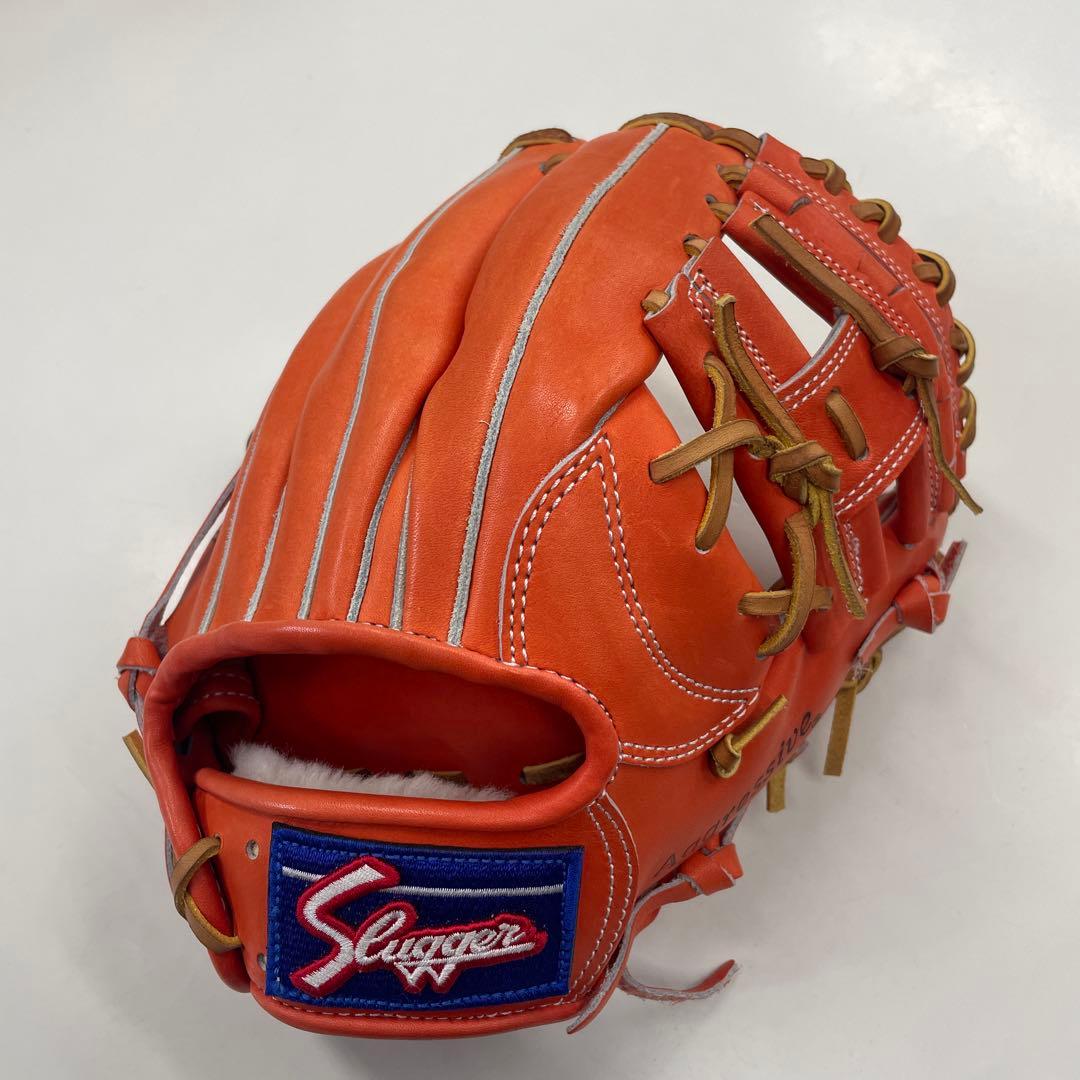 Slugger Aggressive オレンジ 硬式グローブ　二塁手・遊撃手向き
