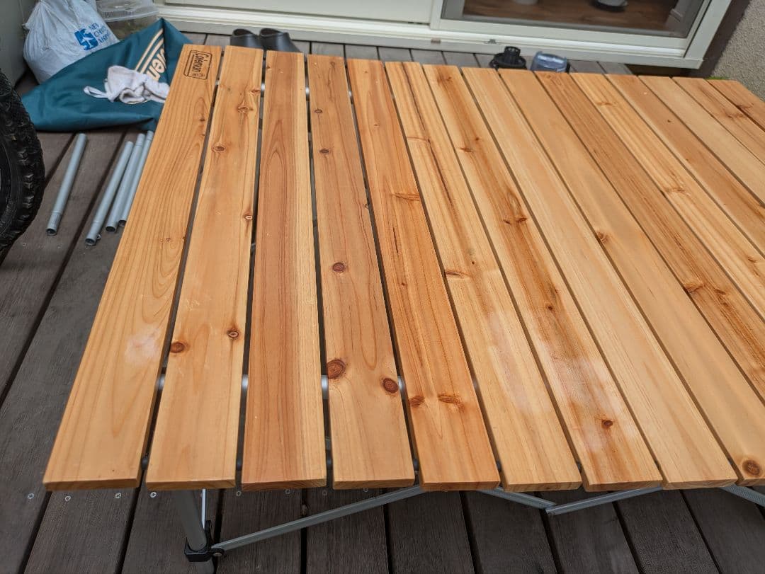 週末限定値下げ！Coleman コールマン　ナチュラルウッドロールテーブル90