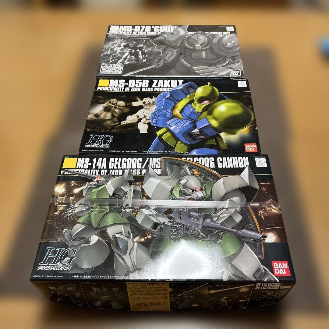 HG MS-14A ゲルググ/MS-05Bザクl/MS-07Bグフ セットセット