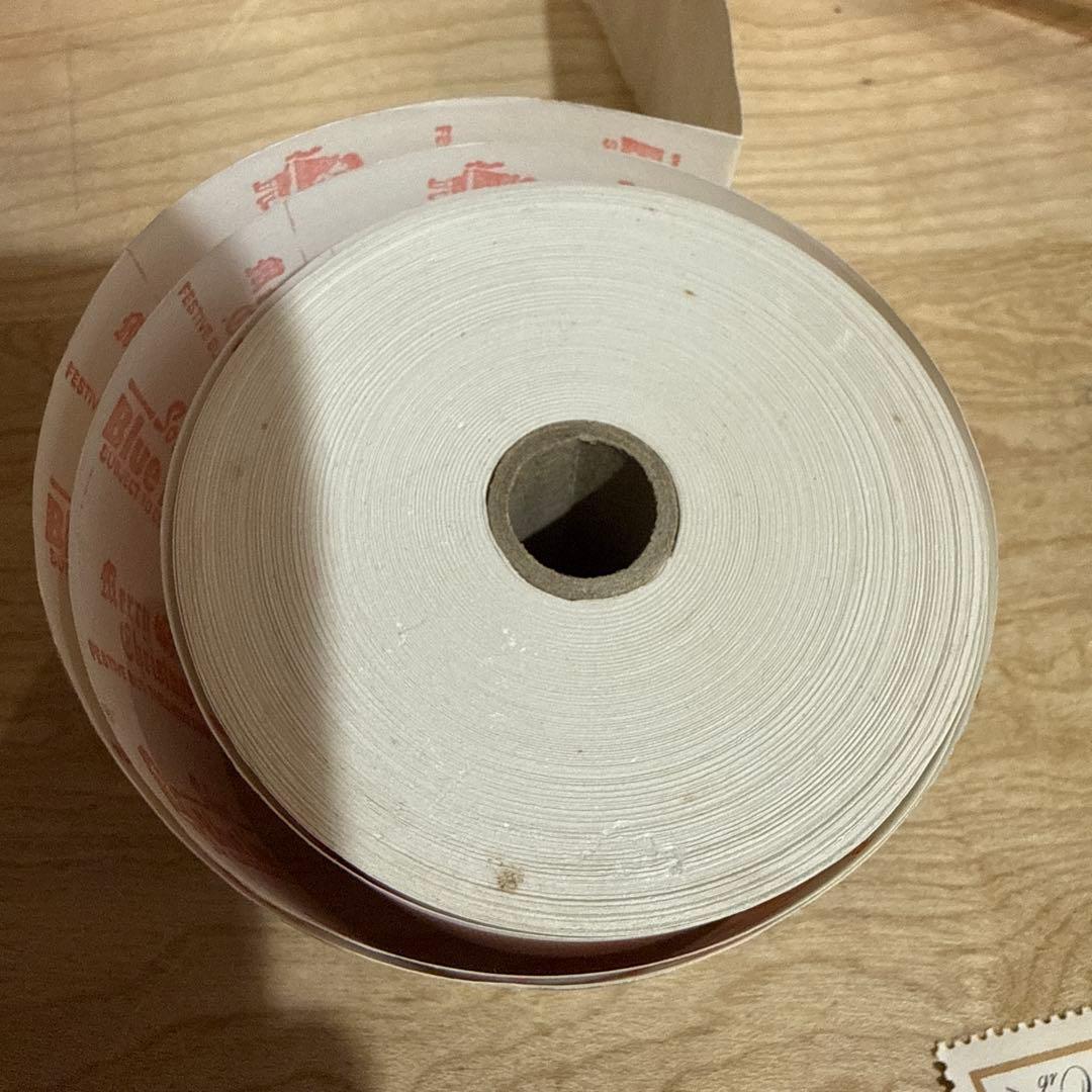 海外紙物　レア　blue line クリスマス柄ロールチケット＋おまけのシール等