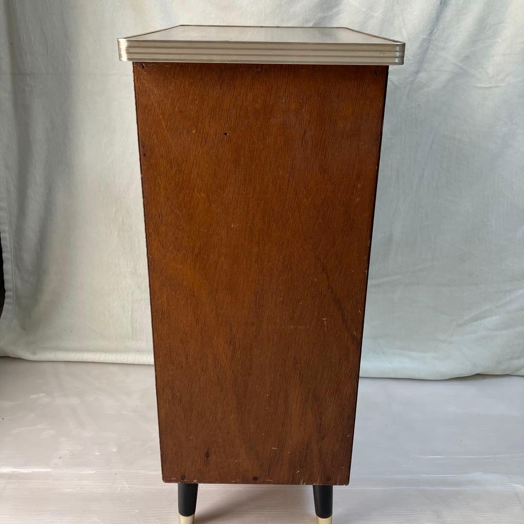 昭和レトロ　ビンテージ　トンボ台　木製木目調　6引き出し　テレビ台　希少