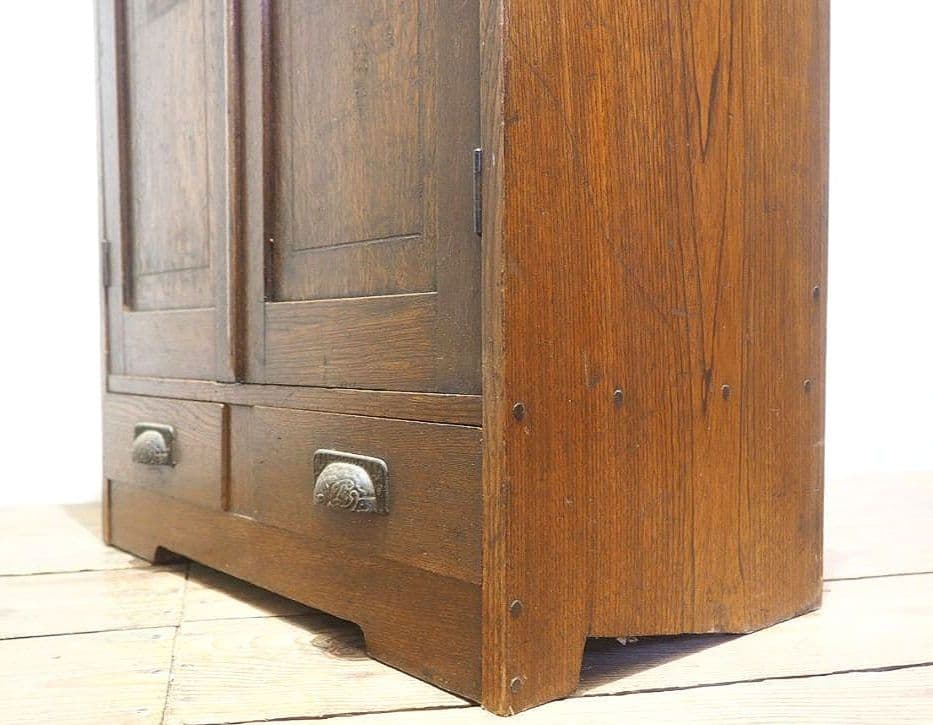 1305　アンティーク　象嵌細工の飾り棚　食器棚　キャビネット　ガラスケース