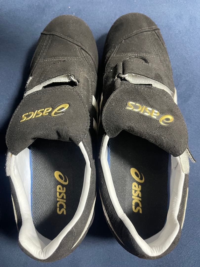 asics 野球 スエード 黒 オーダースパイク 27.5センチ