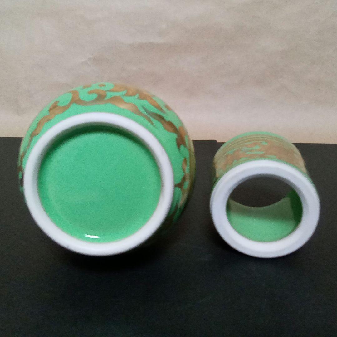 皆具　緑地金襴手　祥堂