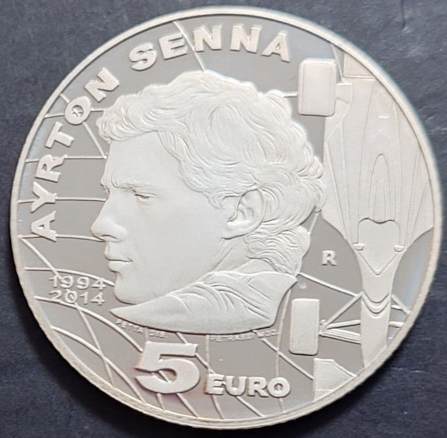 2014年 サンマリノ銀貨 アイルトン・セナ追悼20周記念銀貨 SV925