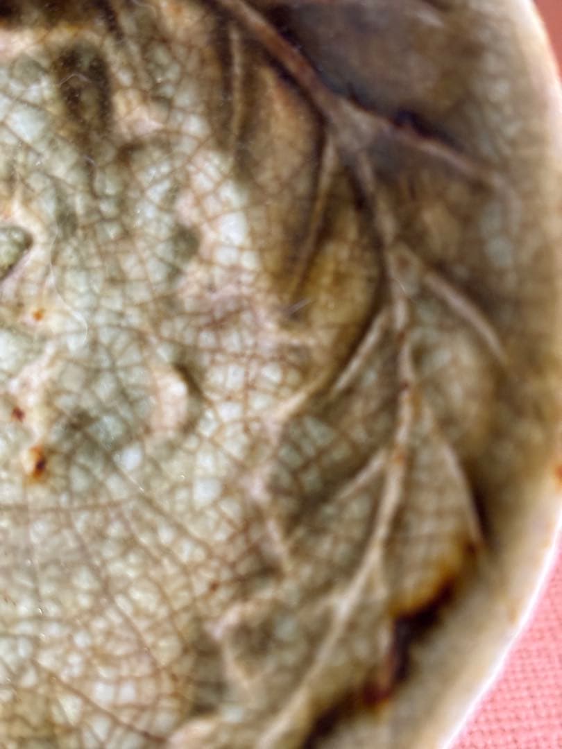 初期鍋島錆緑釉蕪形五寸皿　検松ケ谷