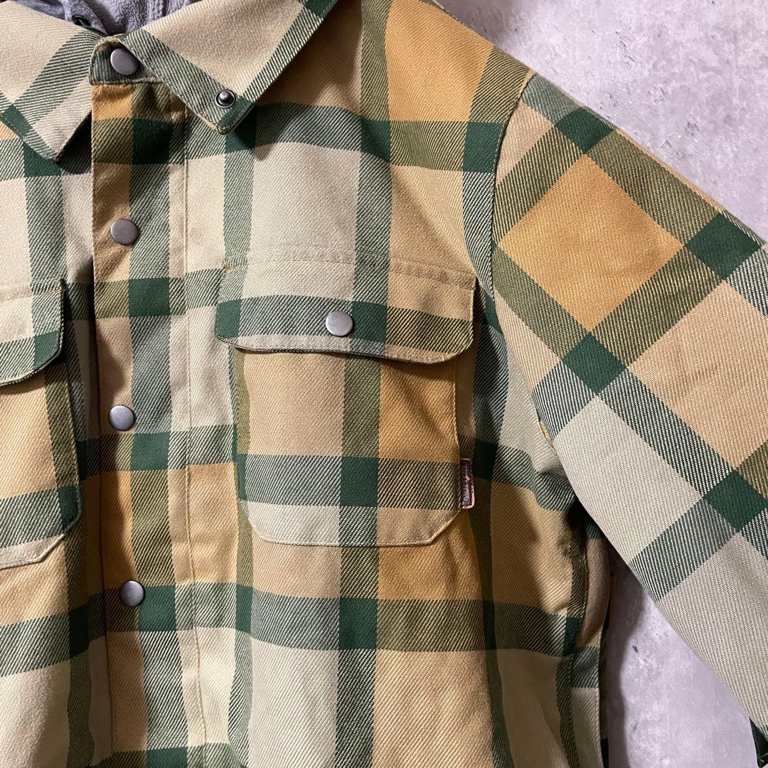 Burtonバートンスキーウェアスノーボードジャケットベージュ緑グリーンチェック