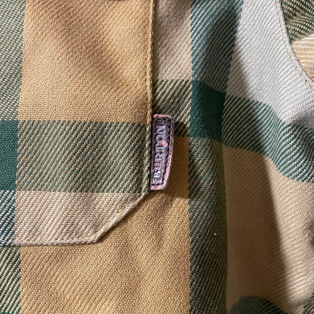 Burtonバートンスキーウェアスノーボードジャケットベージュ緑グリーンチェック
