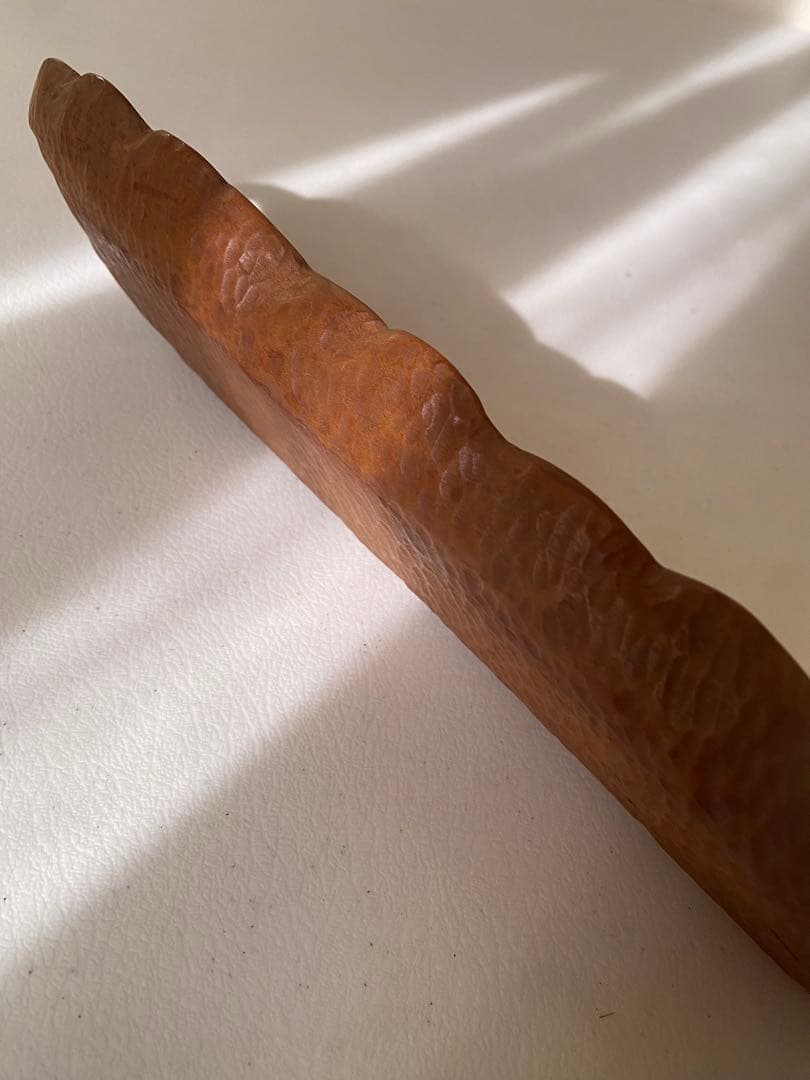 煎茶盆　木彫　在銘　葉盆　煎茶道具　茶道具