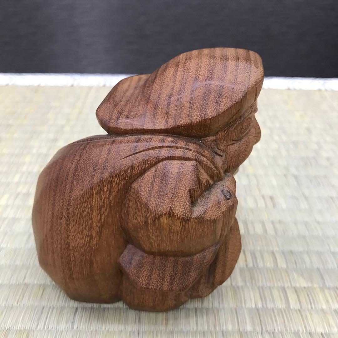 山中象堂作　可愛い木彫の大黒さま