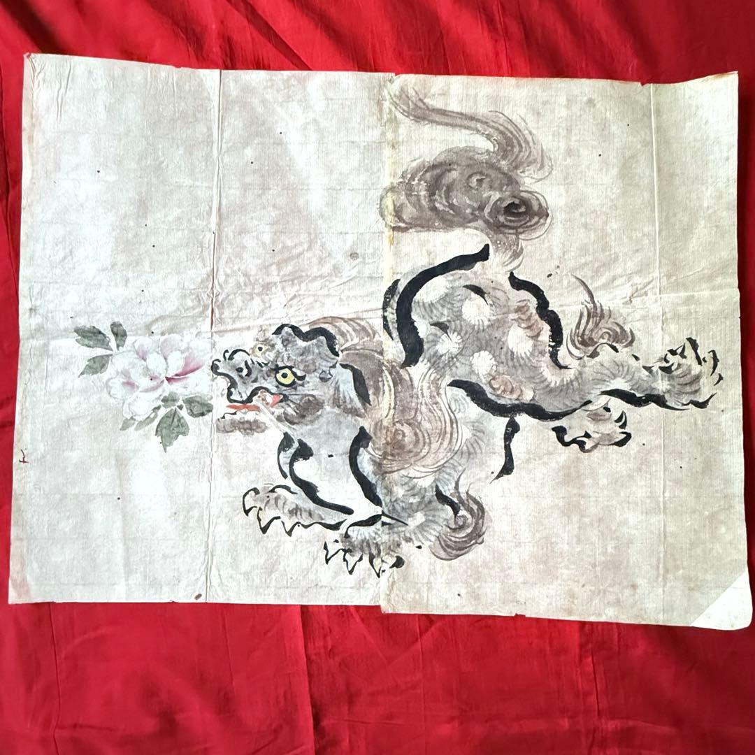 2168様感謝‼️超絶江戸期粉本「牛若丸と天狗と天狗、唐獅子、仙人』ほか肉筆10点