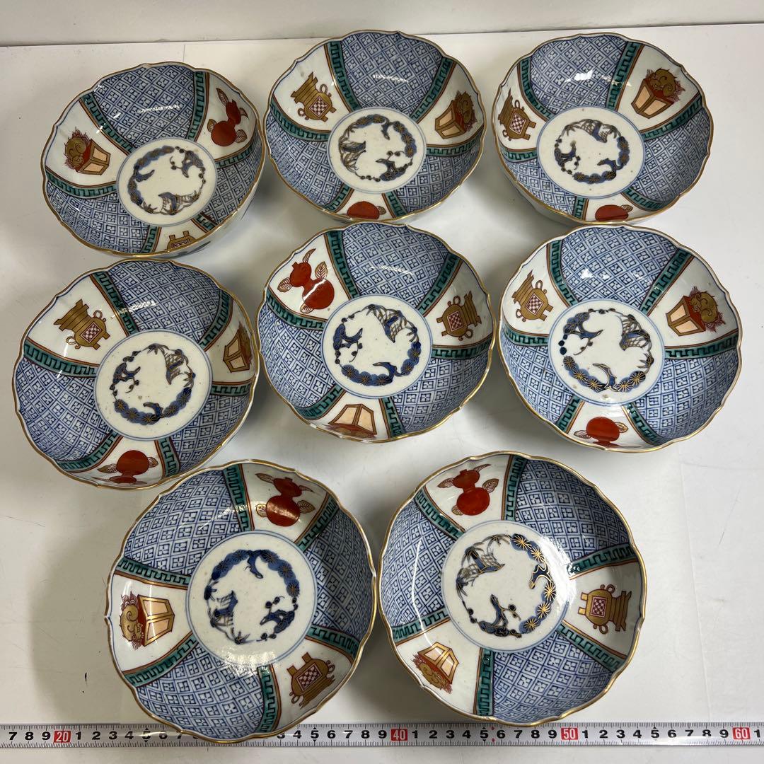 古伊万里　膾皿　17枚　直径15.2㎝　東な7-1201②