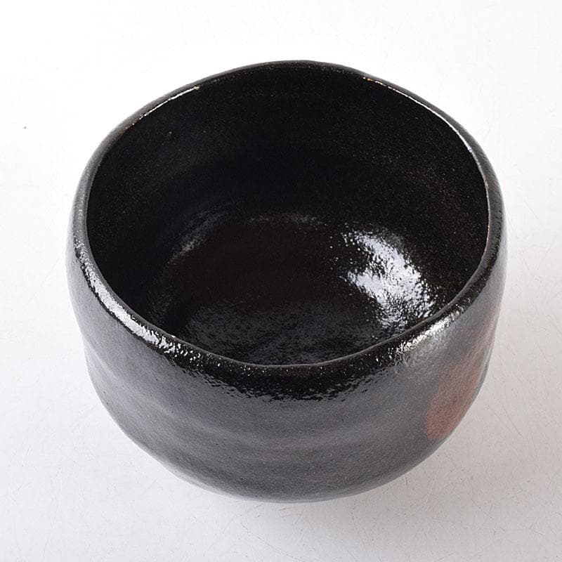 茶道具　楽焼　佐々木松楽造　黒楽茶碗　共布共箱　C　R8686