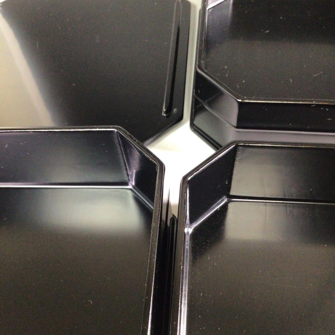 Ｒ５３１　縁高　『塗師　春香作』『真塗』『五段重』　共箱　菓子器　懐石道具