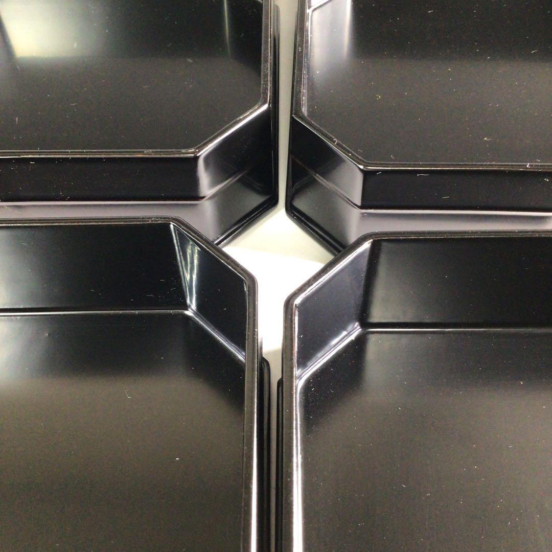 Ｒ５３１　縁高　『塗師　春香作』『真塗』『五段重』　共箱　菓子器　懐石道具