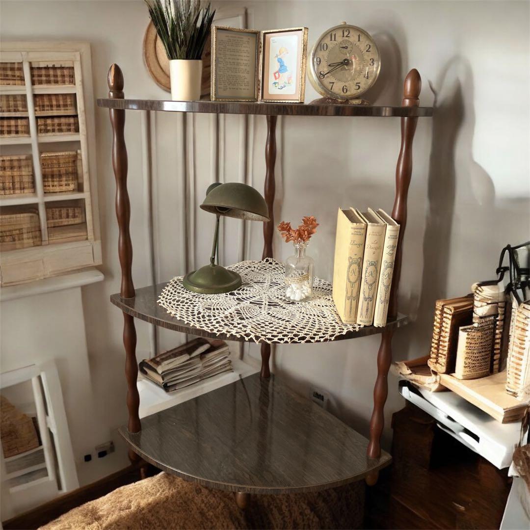 珍品‼️ ヴィンテージ　リバーシブル　コーナーラック ブラウン　＆　ホワイト