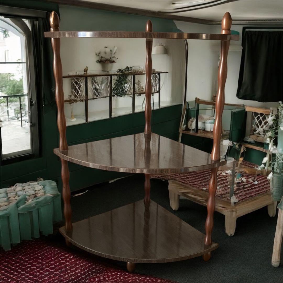 珍品‼️ ヴィンテージ　リバーシブル　コーナーラック ブラウン　＆　ホワイト