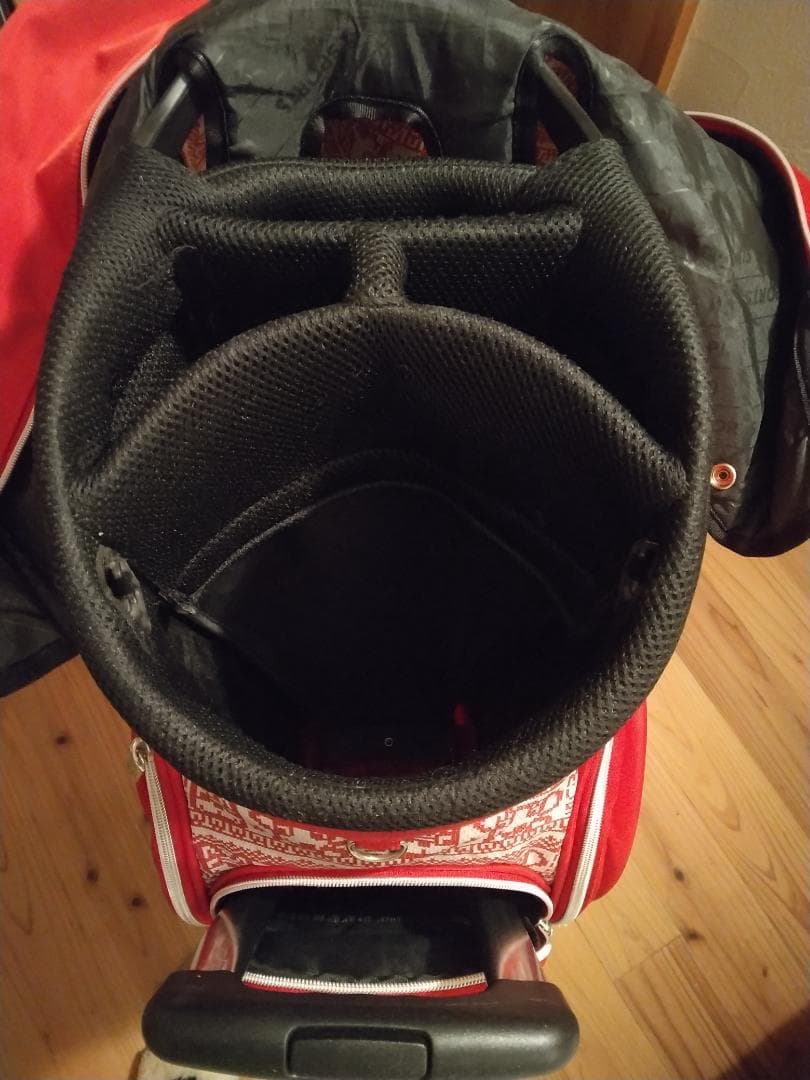 M.U SPORTS 赤 パターン入り キャディバッグ