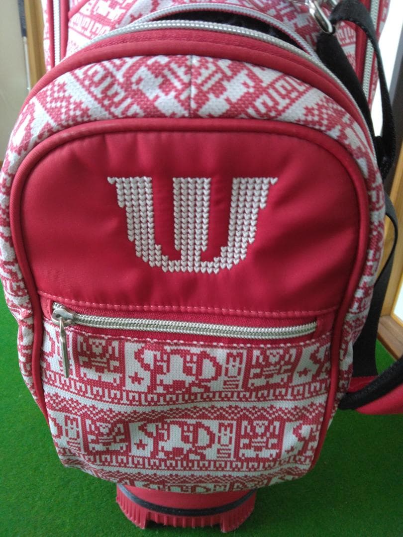 M.U SPORTS 赤 パターン入り キャディバッグ