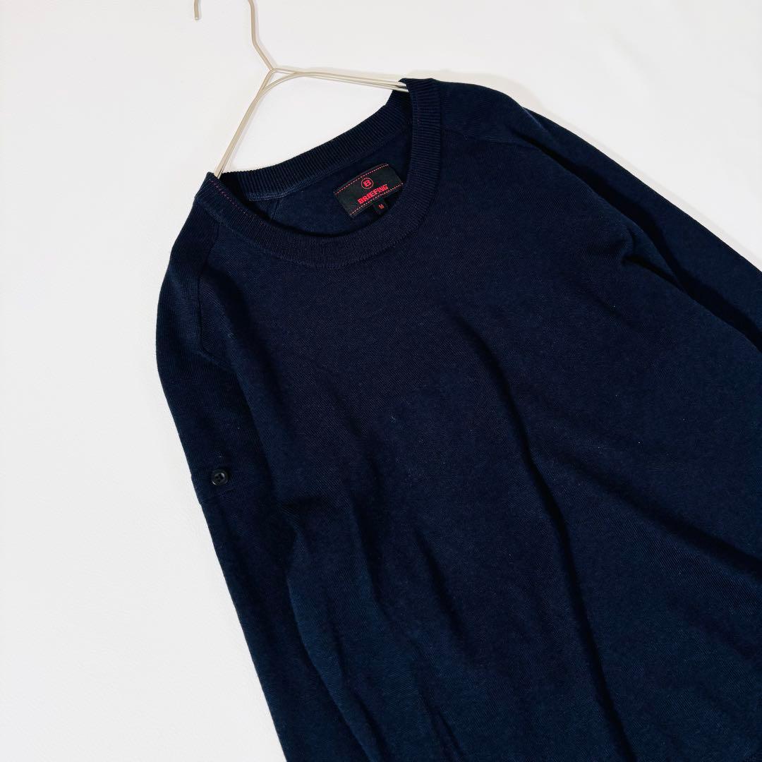 【訳あり】943美品✨ブリーフィング エクストラファインメリノクルーネックニット