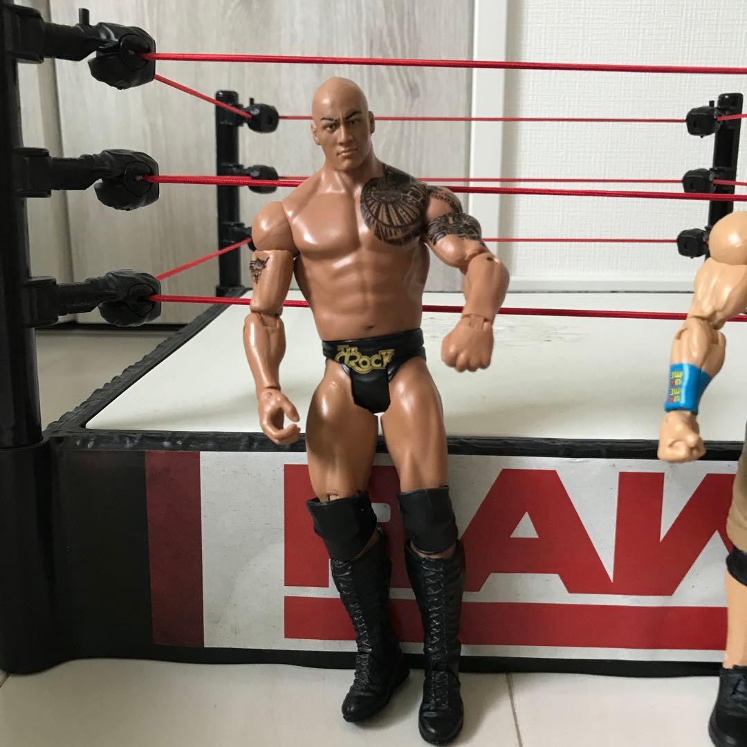 マテル　WWEリング ジョン・シナ ザ・ロック フィギュアセット