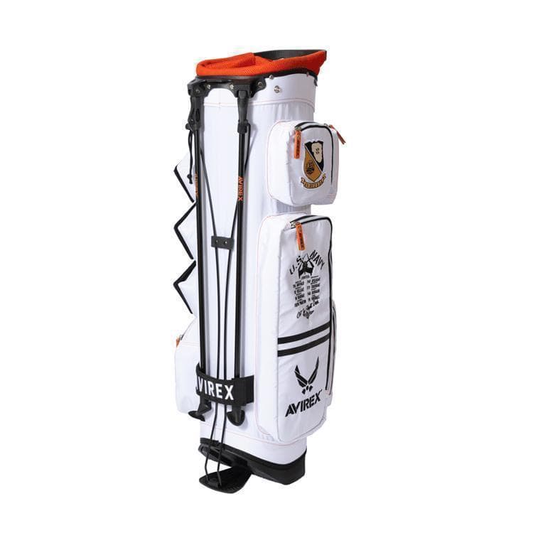 新品 AVIREX アヴィレックスゴルフ スタンド キャディバッグ ホワイト