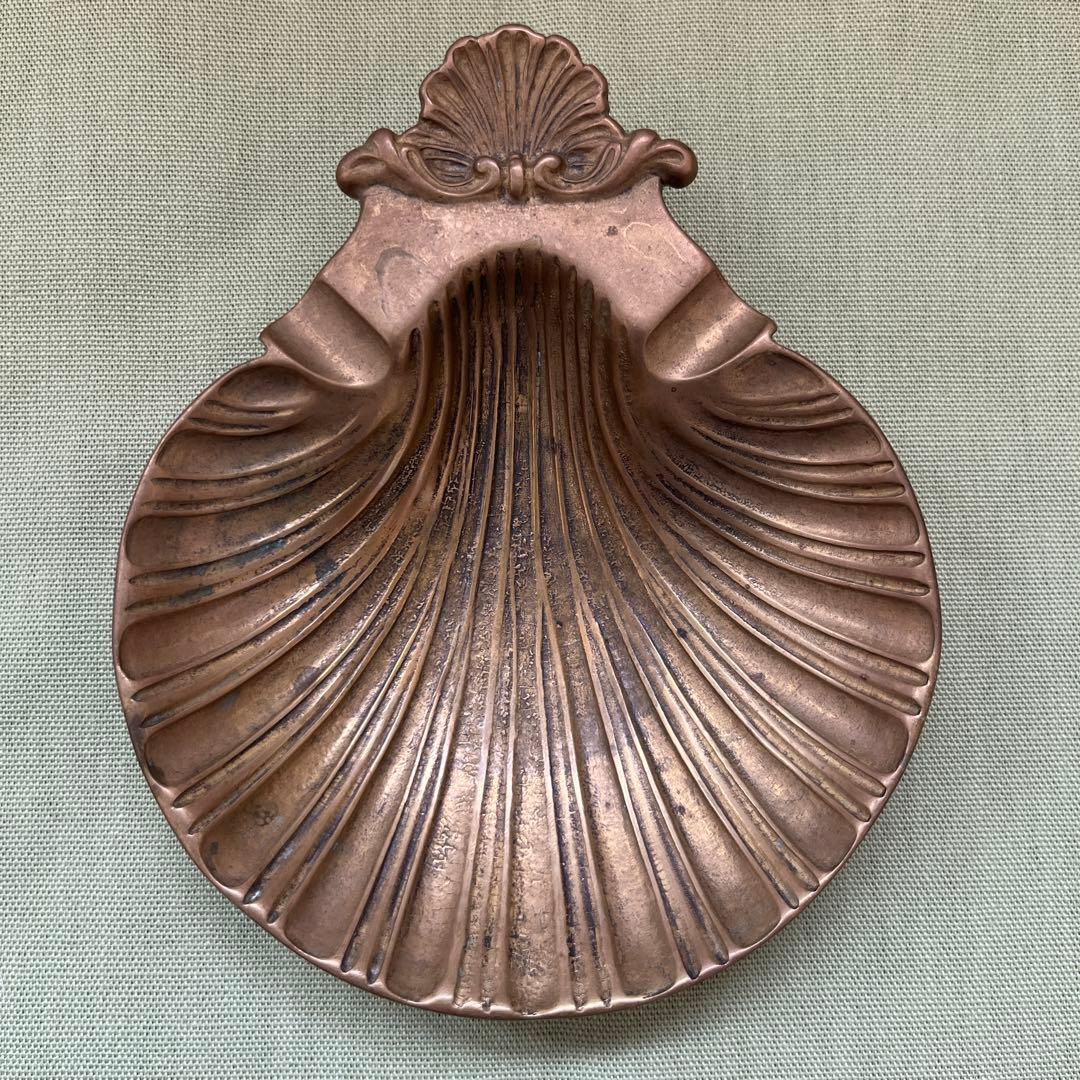 ★アンティーク★真鍮★バスタブ石鹸入れ&シェルトレー灰皿　2点セット