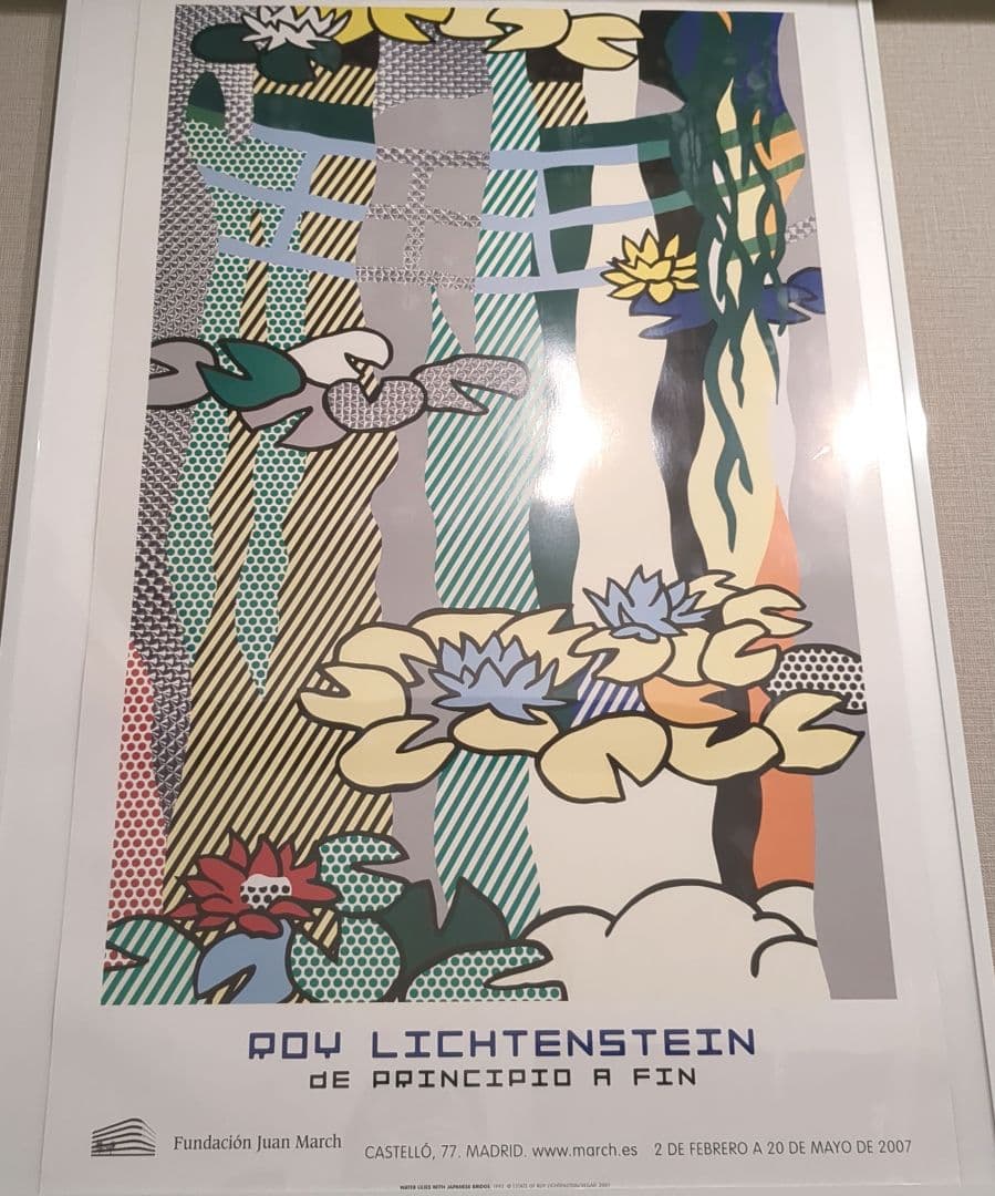 日本風の橋のある睡蓮　ポスター　ロイ・リキテンスタイン