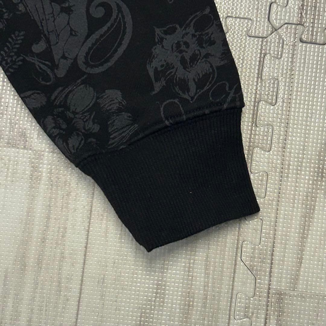 カールカナイ ゴルフ 総柄 刺繍 プリント ペイズリー スウェット ハーフジップ