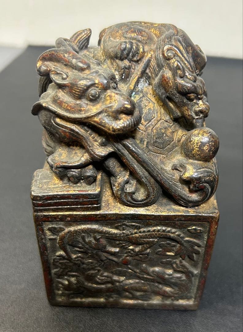 龍亀獣印印章　皇帝、権力、旧家蔵出し、骨董品、縁起物、風水、お守り、金運