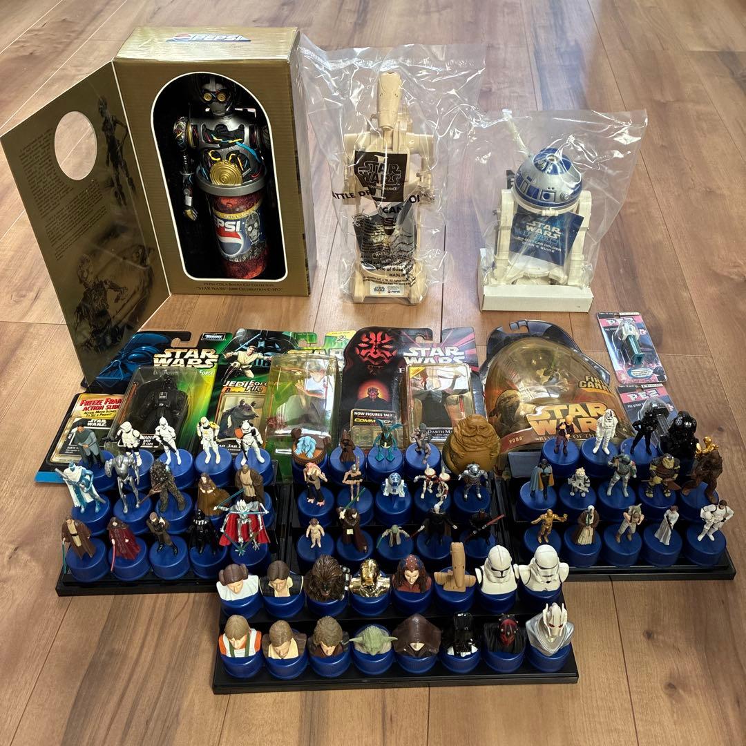 ペプシコーラ　スターウォーズ　ボトルキャップ　60個　缶ホルダーフィギュア