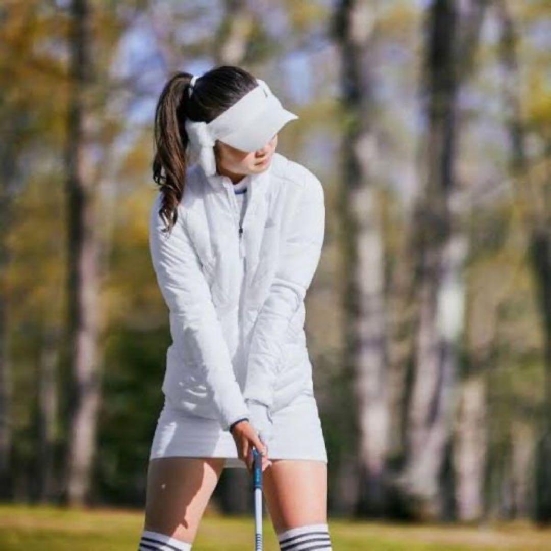 新品 レディースM adidasゴルフ保温 キルティング中綿ジャケット&スカート