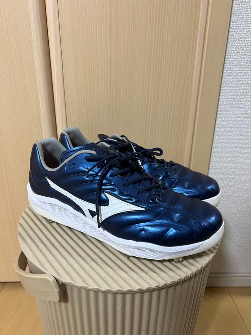 ミズノプロ クッションレボプロ 野球 ネイビー×ホワイト 27.0