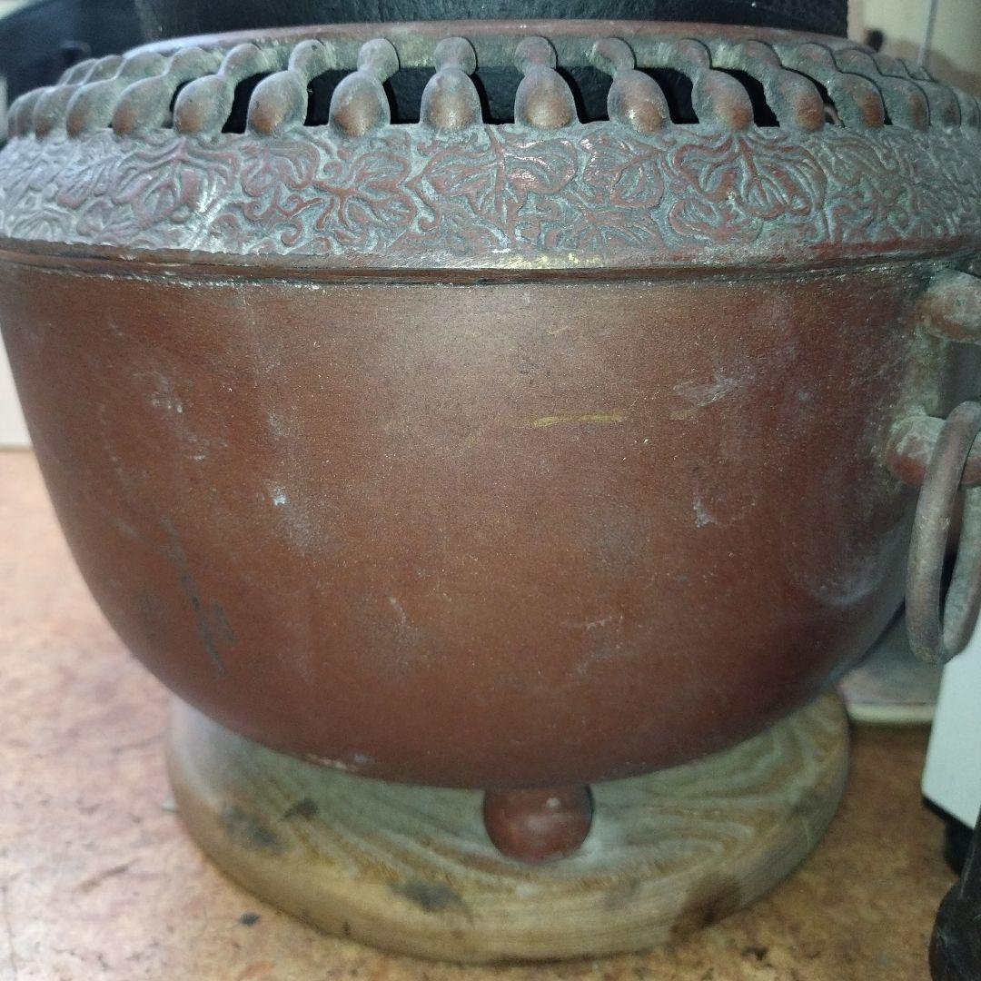 銅製火鉢 時代物 古民具 古道具 瓢箪 ひょうたん 透かし 火鉢 アンティーク