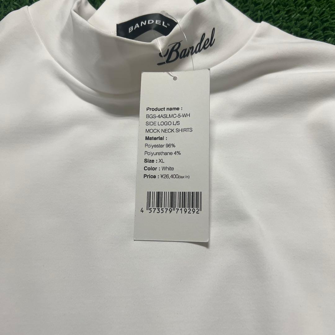 Bandel サイドロゴ付きモックネックシャツ XL ホワイト