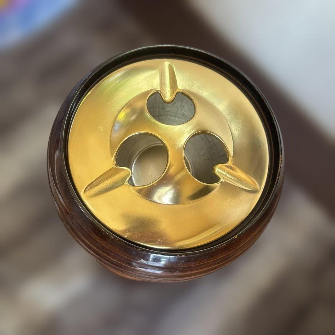 灰皿　木目調　アンティーク　未使用