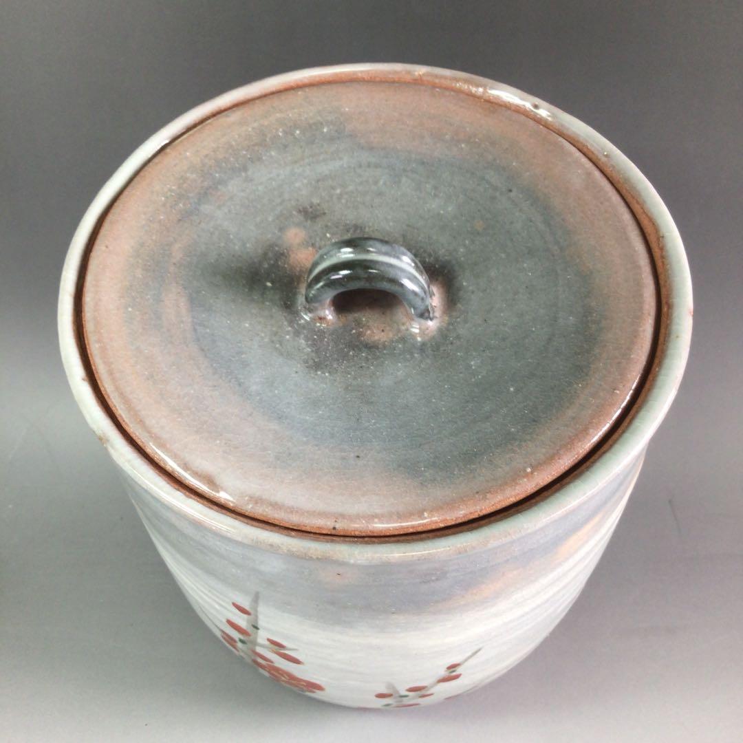 Ｐ９７７　水指　『玉欽造』『金彩梅絵』『一重口水指』　共箱　茶道具