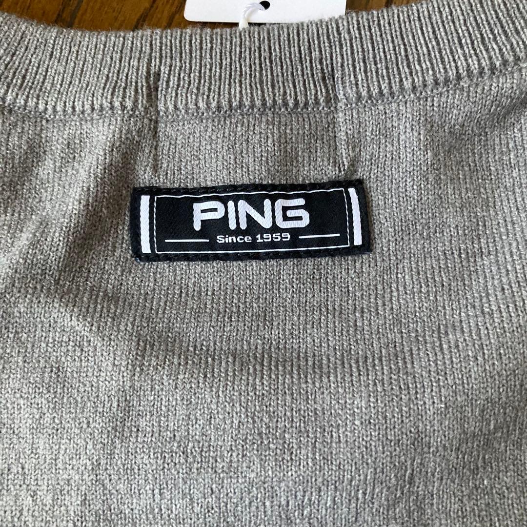 新品 PING ピン　セットアップ　ウール混セーター　スカート 上下セット M