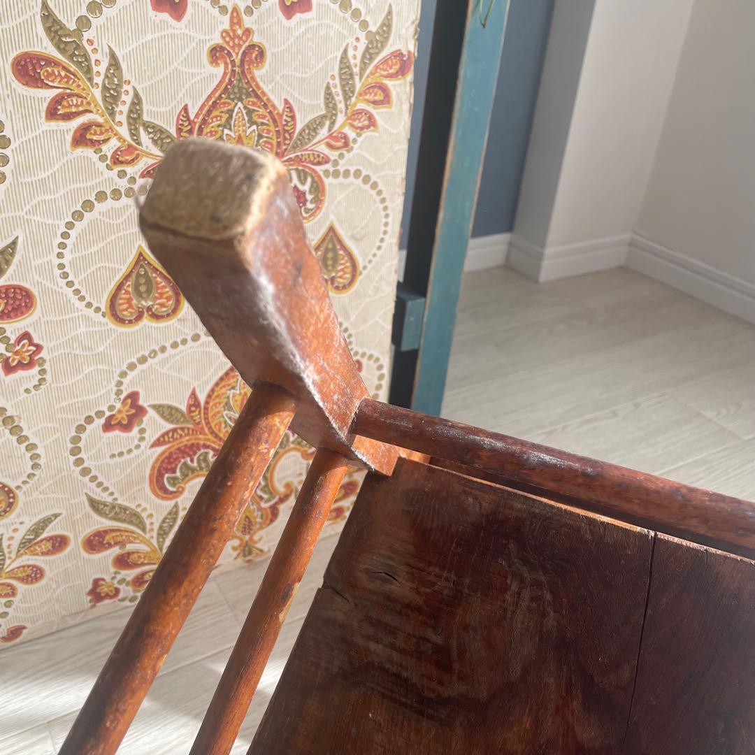 アンティーク/イギリス製/子供用/椅子/木製