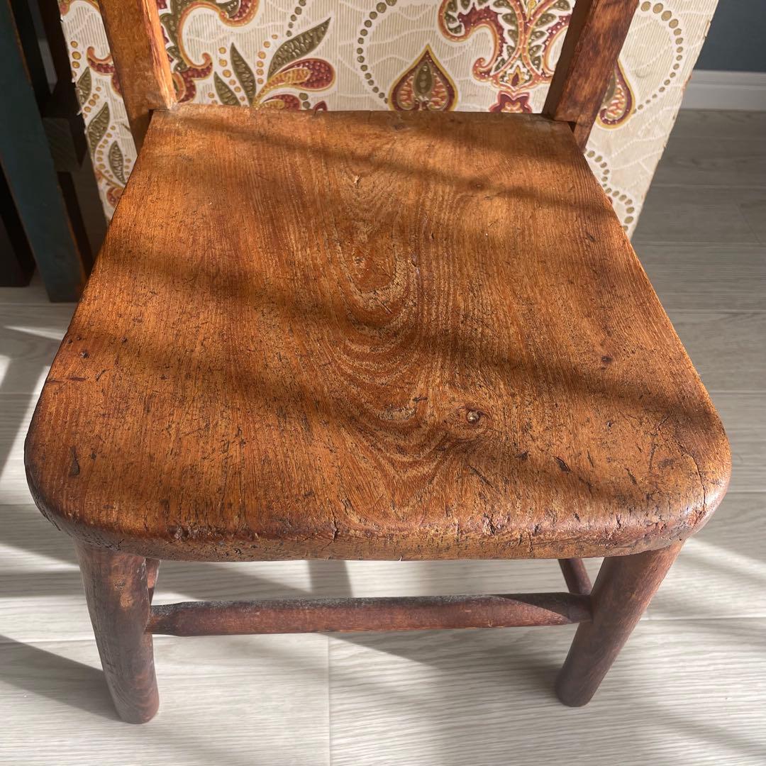 アンティーク/イギリス製/子供用/椅子/木製