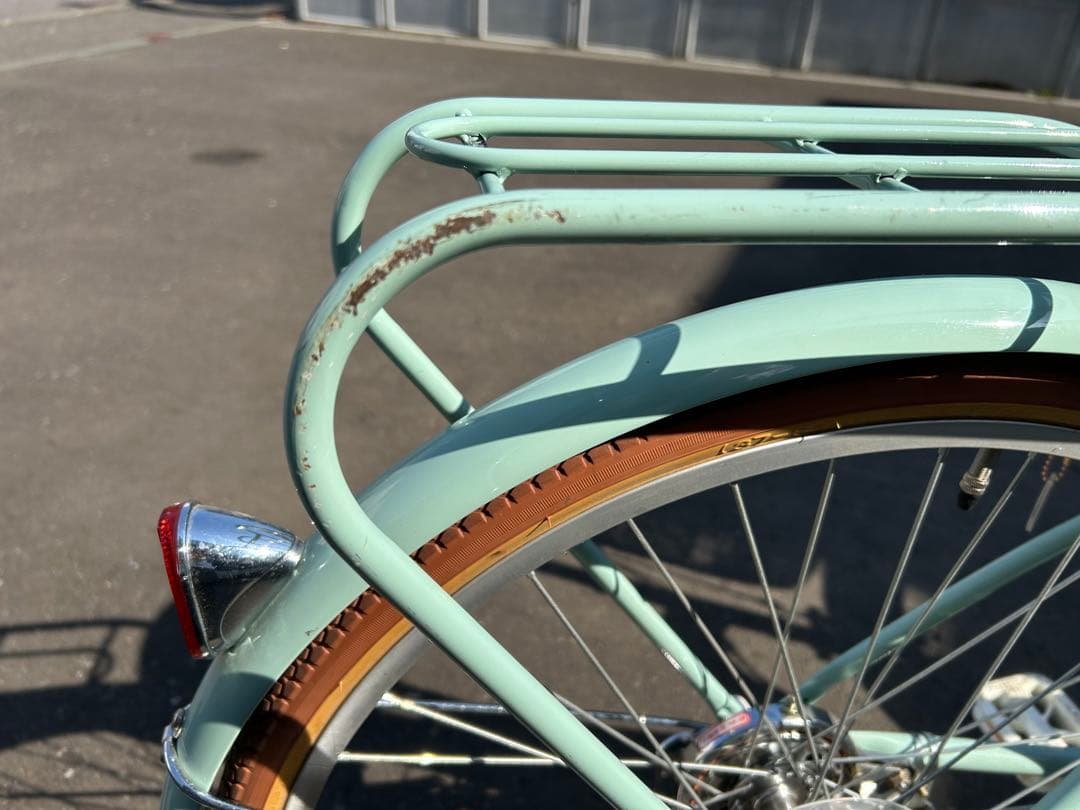 シティサイクル ミントグリーン 前カゴ付き24インチ子供用【引き取り限定】