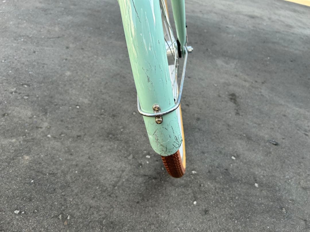 シティサイクル ミントグリーン 前カゴ付き24インチ子供用【引き取り限定】